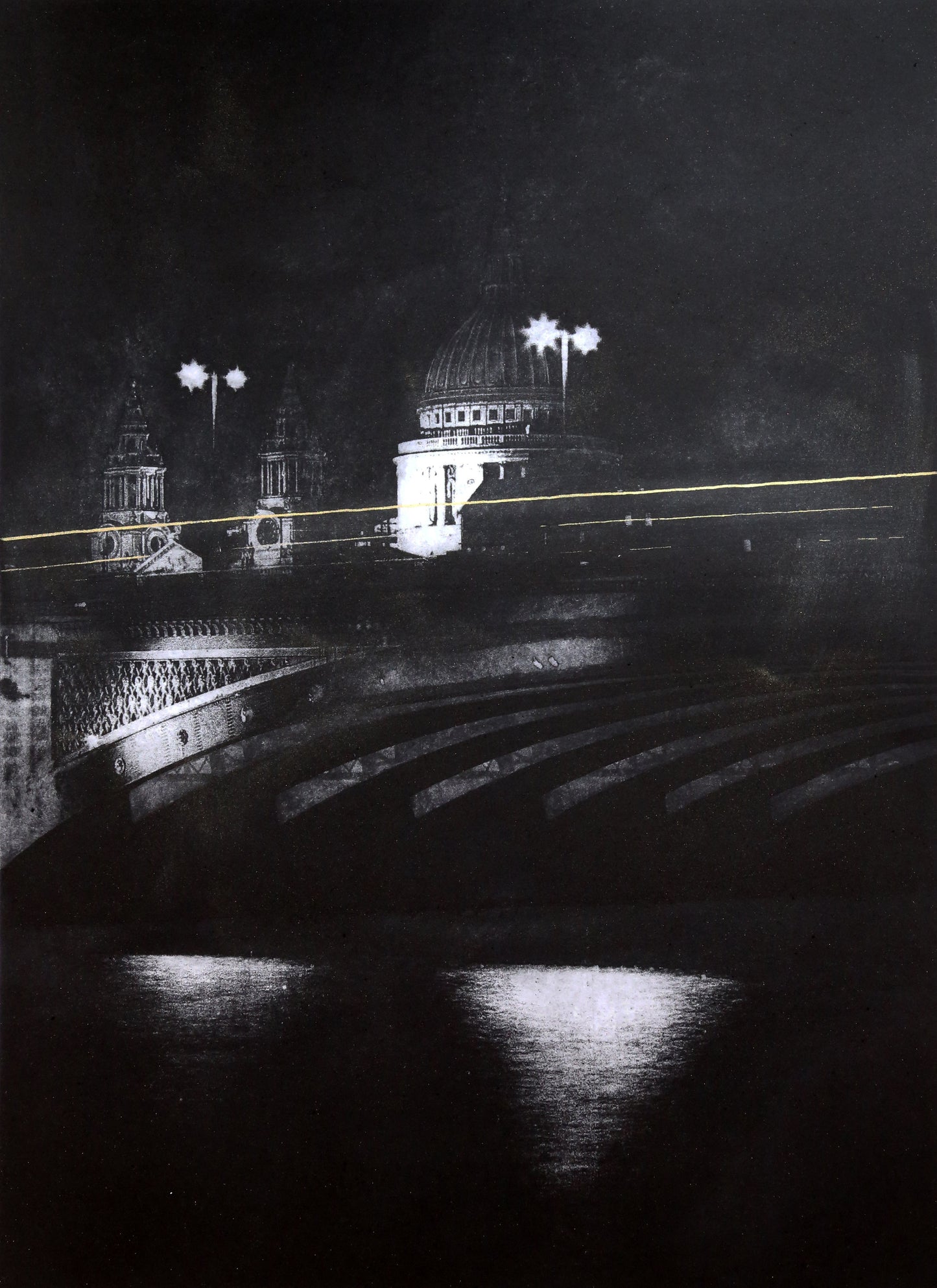 Stream of Lights - Black and White